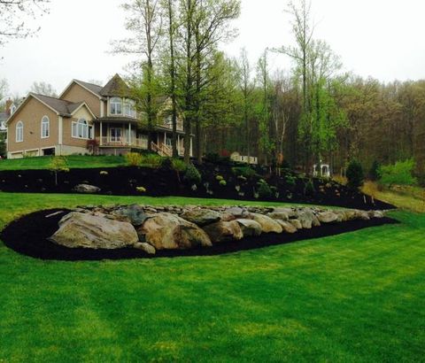 Freshly mowed landscape